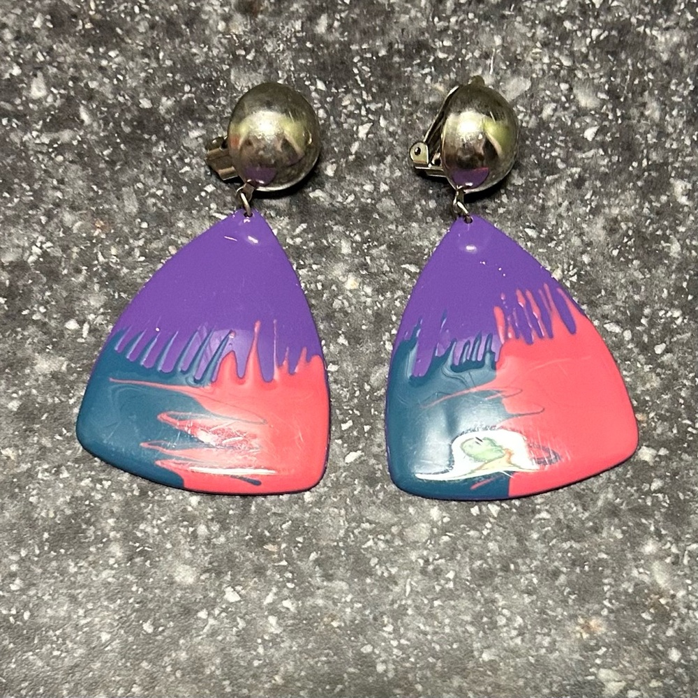 Hand painted women’s earrings - Picture 4 of 6